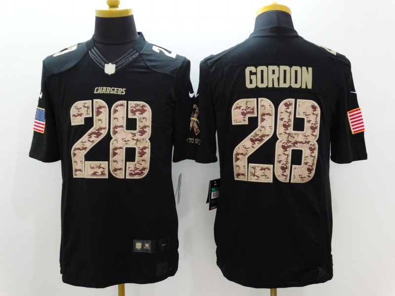 Men's Los Angeles Chargers Melvin Gordon III #28 Black Jersey